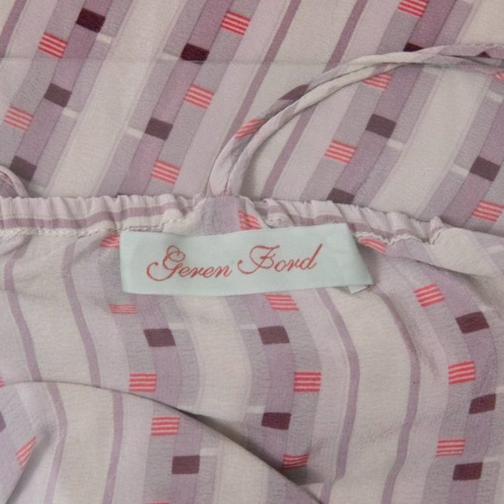 Anthropologie S Silk Striped Party Top Purple Geren Ford - Picture 5 of 7